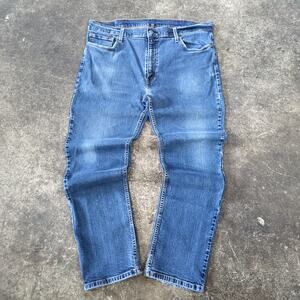 Levi's 514 Slim Jeans Mens 40x32 Blue Pants Dark Faded Grunge Work Denim Skater